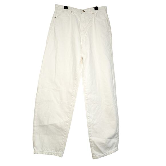 Goldsign The Bell Pearl White Barrel Leg High Rise Jeans Women’s 28 - Picture 3 of 15